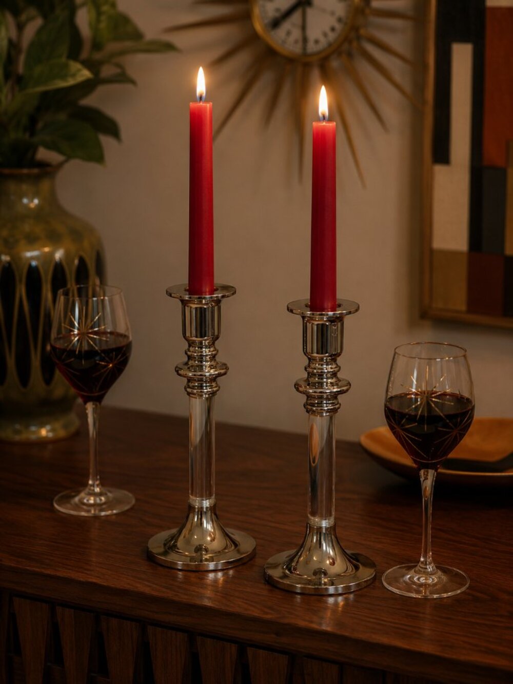 MCM - Karl Springer Style Chrome and Lucite Candlesticks